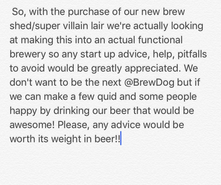 OutsideTap's tweet image. As it says, we're looking to progress into an actual working brewery 
#startup #beer #brewdog #beerbods #help #CraftBeer #DreamBig