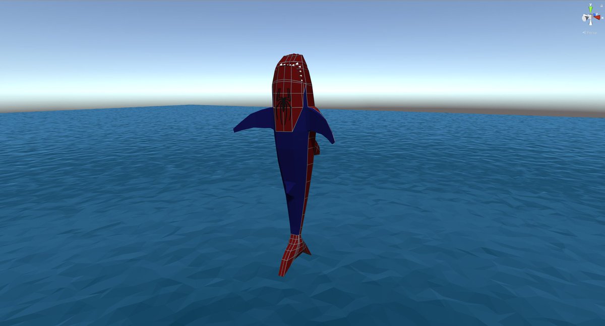AerilonStudios's tweet photo. Have you ever seen a shark dressed as Spider-Man? Now you do! #SharkSimulator #gamedev #indiedev https://t.co/qS18EXHgRb