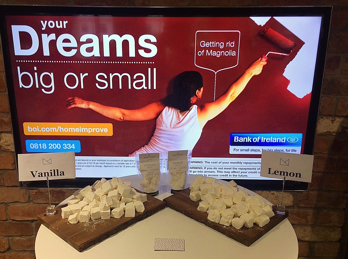 TCDLaunchBox's tweet photo. Some tasty treats for all attending courtesy of @bankofireland and @MarshSisters #BOIstartups #LaunchBox2017 https://t.co/5XHKzbyJrt