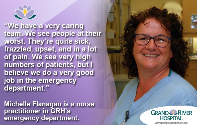 grhospitalkw's tweet image. GRH&apos;s emergency sees 70,000 patients/year. NP Michelle and her colleagues have a huge role in compassionate care bit.ly/grh-mf
