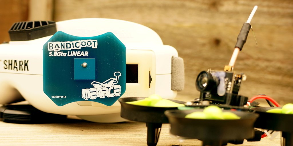 Got a linear whip antenna on your micro or whoop, want more range. Check out the Bandicoot receiving patch antenna ow.ly/Zo7k30esnH3