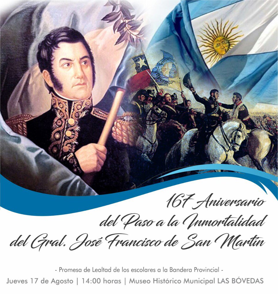 Mañana jueves, en el departamento que lleva su nombre, a San Martín se lo homenajea así 🙌🏻🇦🇷