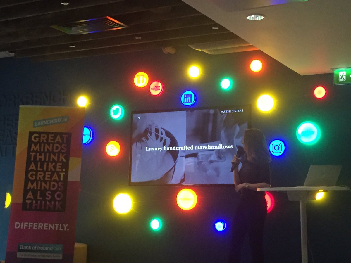 genemurphy's tweet photo. Now it's @MarshSisters producers of delish artisan and gluten free marshmallows tonight @TCDLaunchbox! #nyomnyom #BOIstartups https://t.co/cwV8NdD8YC