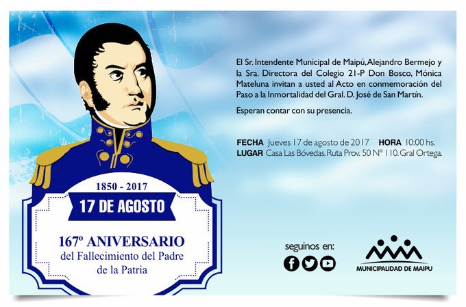 🇦🇷Mañana Maipú también  homenajea a San Martín☀️ @maipucunavino @MuniMaipuMza