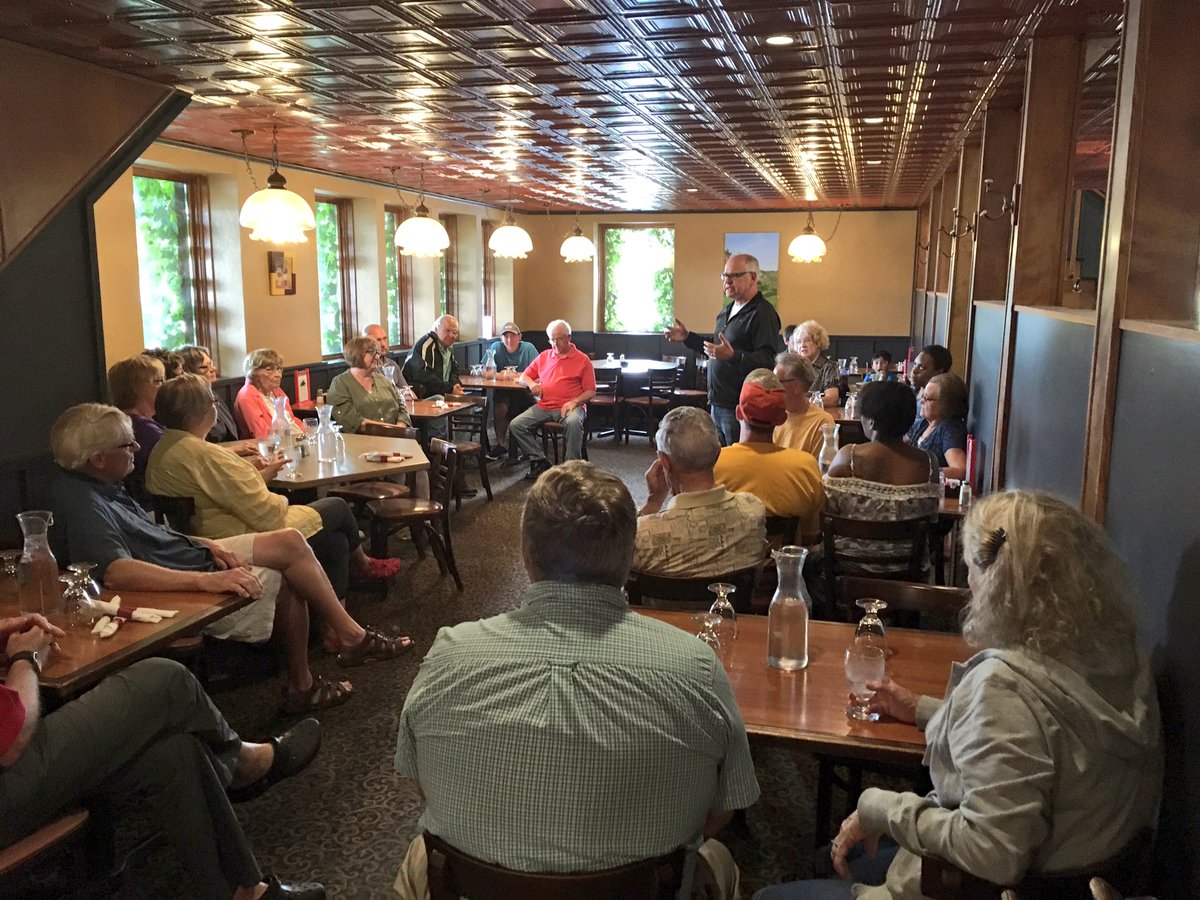 Tim_Walz's tweet photo. Yesterday, I stopped in #Willmar, talked w/ #KXRA Radio &amp; joined together w/ a great group of #AlexMN #DFLers. Thanks for all you do! #MNgov https://t.co/YWjq8zzcFk