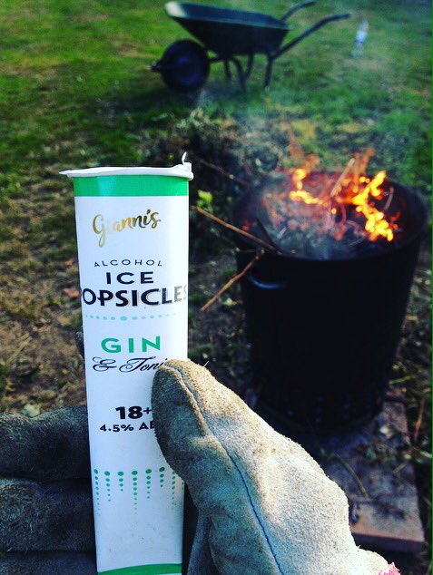 Hard work this gardening thang. It's PURELY to keep cool. #GinIceLolly