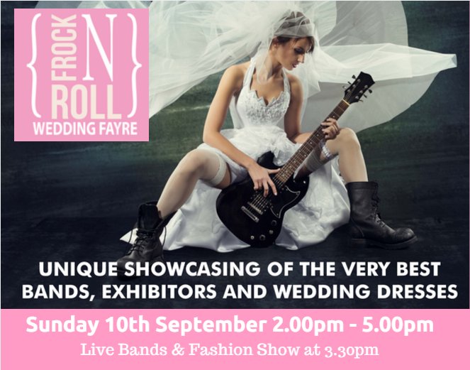 Our #FrockNRoll #WeddingFayre is back! Meet up with the best #Wedding Suppliers and enjoy a unique live &amp; fashion show! Free Admission.
