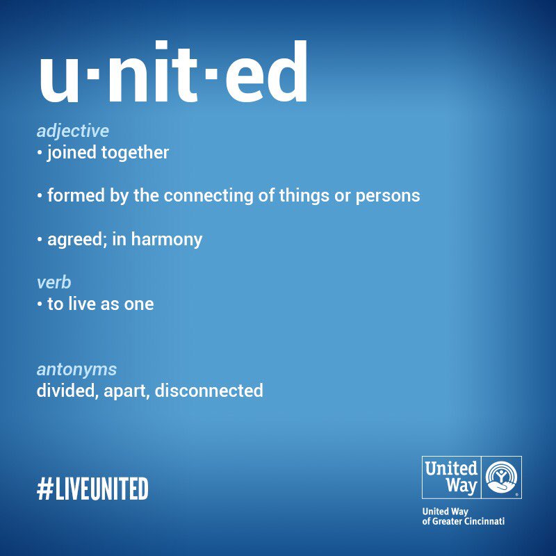 When we Live United, by definition, we’re living as one. Now more than ever, we must stand together. We must #LiveUnited  #Charlottesville