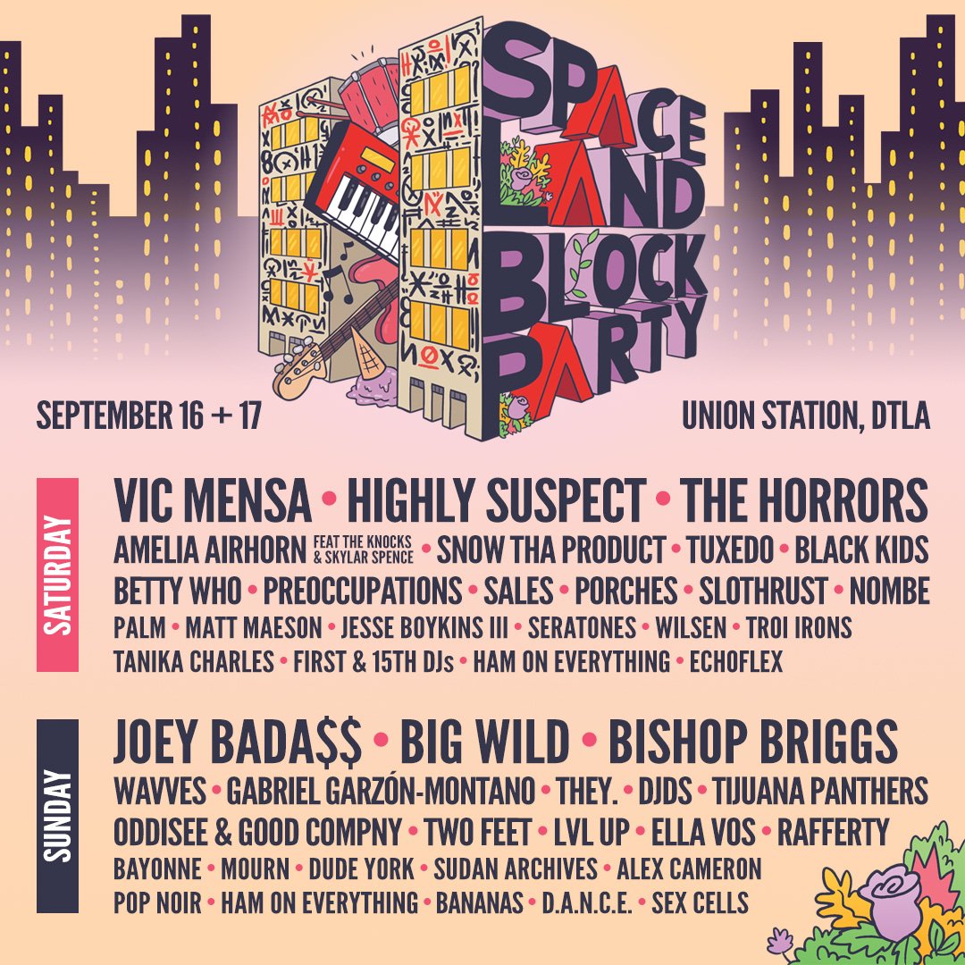 SpacelandBP's tweet photo. LINEUP ADDITIONS: @thatgirlbishop, @Tuxedo, @ggm, + more! 
$40 SINGLE-DAY TICKETS. 
NEW VENUE! (@unionstationla) 

https://t.co/LHsh9Ctocl https://t.co/qB5mppPxKK