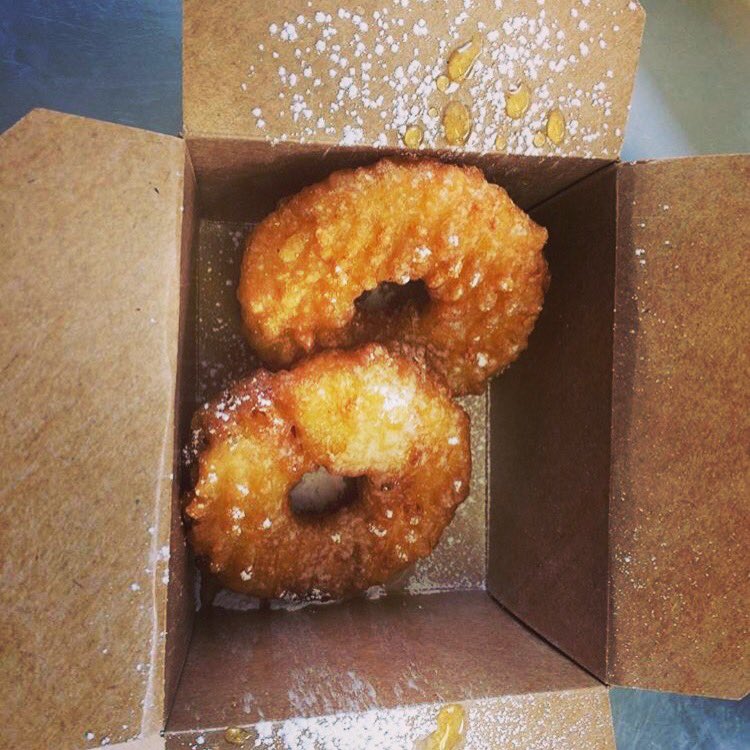 flyingfishnchip's tweet photo. These 🍍 Fritters go along with the “Hawaiian Tunes” from #stringzaloud @univercity_sfu  Swim by and Sea us 11:30 - 2p.m. #morethanfishnchips https://t.co/acPaWJShtf