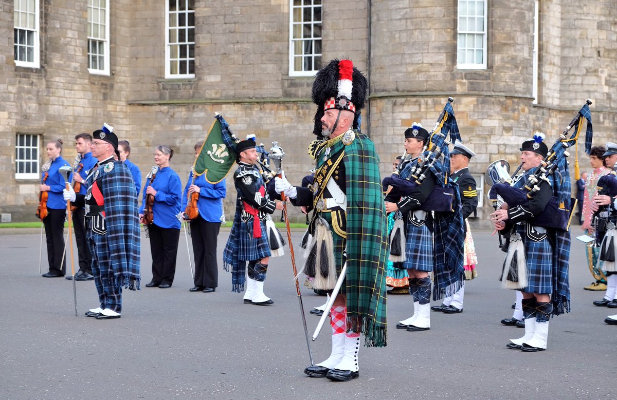 Their Royal Highnesses enjoy a special performance at the Palace of Holyroodhouse ahead of tonight's @EdinburghTattoo.