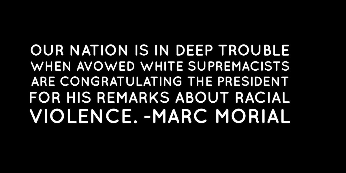 NatUrbanLeague's tweet photo. Pres. Trump's latest remarks on #Charlottesville adds to the creeping normalcy of white supremacy. Full statement: https://t.co/j5uGbolG5X https://t.co/UKCU4XMoEZ