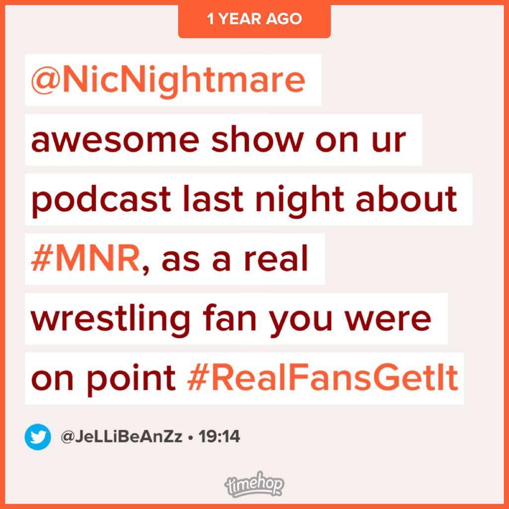 JeLLiBeAnZz's tweet photo. @NicNightmare 1 year ago on my time hop, 1st tweet about ur show #SledgeHammerArmy #SledgeHead #OGFan #1Fan #TimeHop https://t.co/W3gceBBfgw
