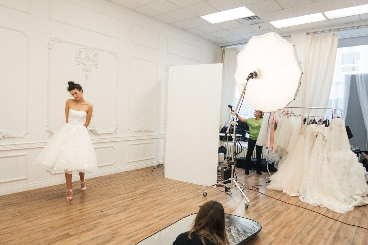 rothdesigner's tweet photo. #bts of our newest collection photoshoot 💋 can't help but stare at our ZOE gown, exclusively available at #KleinfeldBridal NYC https://t.co/ADS8JwRyif