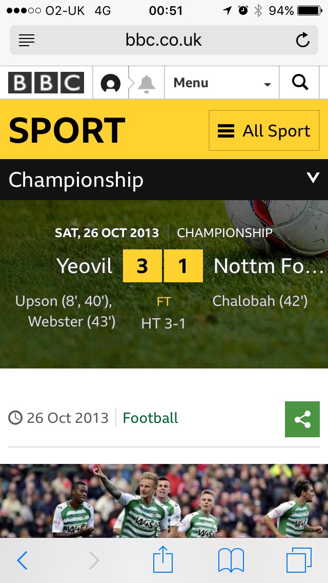 Will3NFFC's tweet photo. Oct 2013: Throwback to our previous banter era as we come up against old friends Yeovil once more https://t.co/n6xRlFjXYN