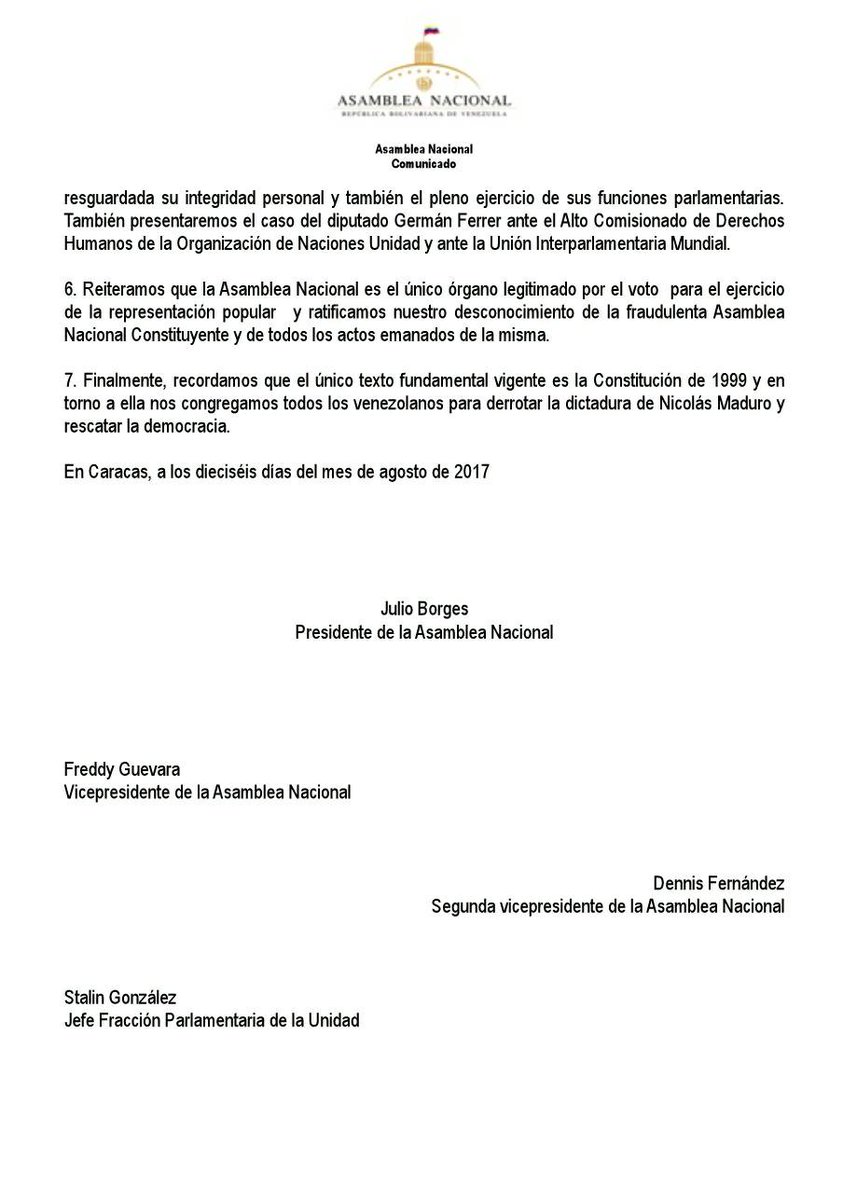 JulioBorges's tweet photo. Alertamos a la Comunidad Internacional escalada de persecución contra los diputados de la @AsambleaVE y solicitamos protección a la CIDH https://t.co/QlhdYzY5wK
