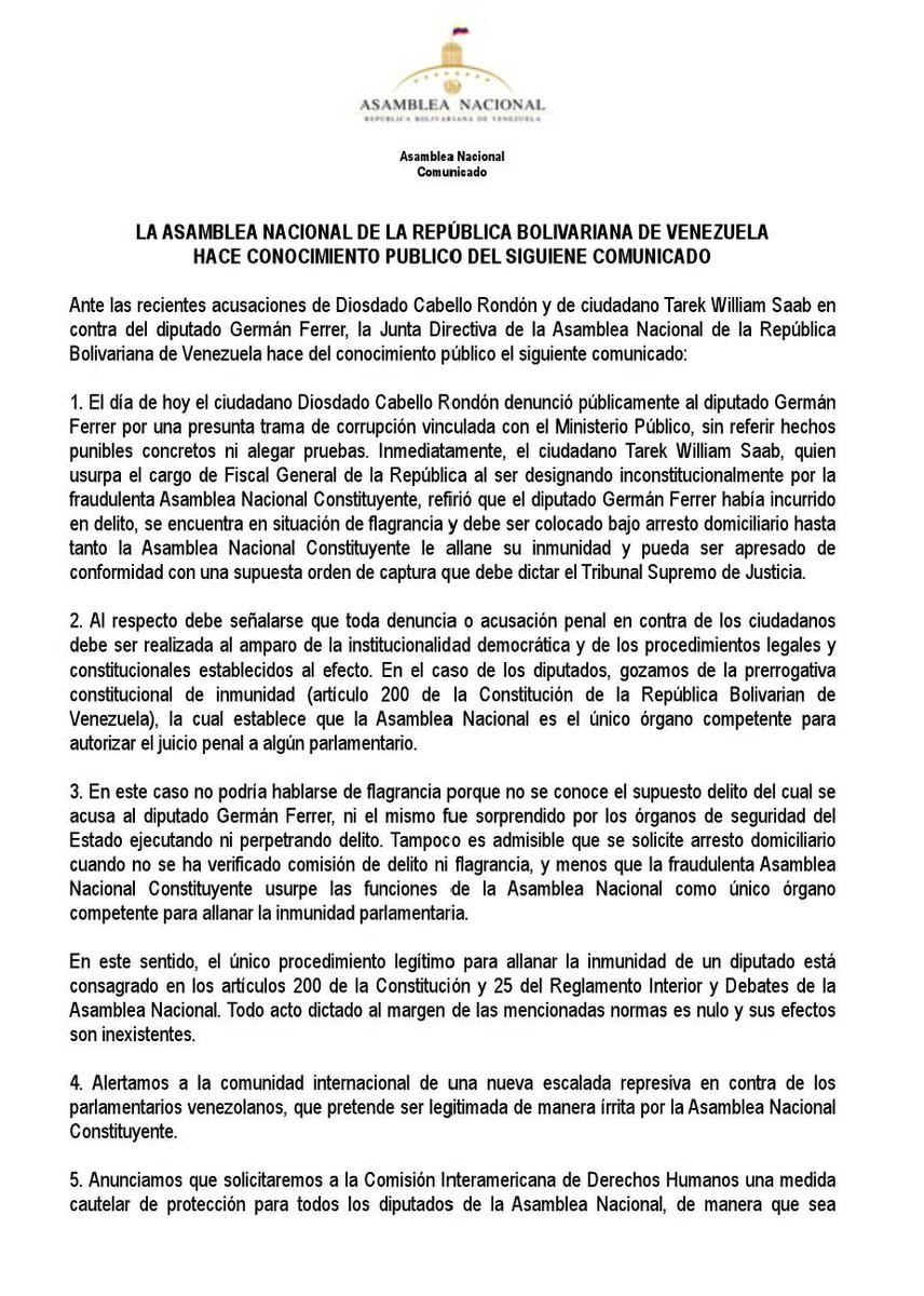 JulioBorges's tweet photo. Alertamos a la Comunidad Internacional escalada de persecución contra los diputados de la @AsambleaVE y solicitamos protección a la CIDH https://t.co/QlhdYzY5wK