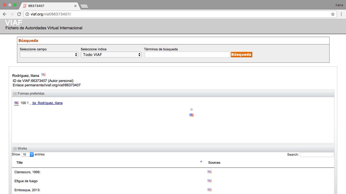 ilianazuleta's tweet image. Mis libros en #VIAF, Fichero de Autoridades Virtual Internacional.