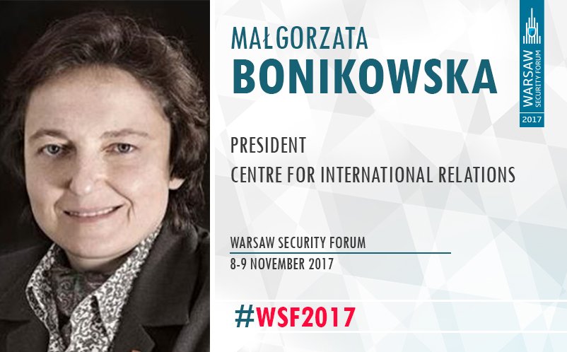 Another speaker for #WSF2017 we're excited about is Małgorzata Bonikowska, President of <a href="/CIR_CSM/">CIR (CSM) Poland</a> #WSF2017 
More here warsawsecurityforum.org/speakers/