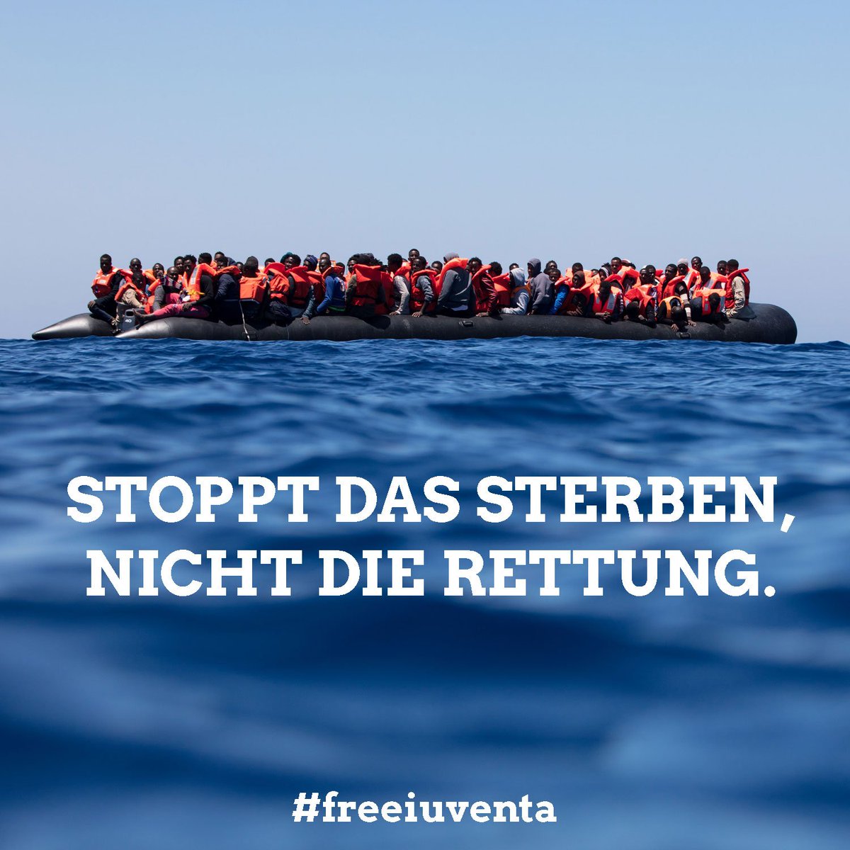 Die_Gruenen's tweet photo. Stoppt das Sterben, nicht die Rettung. Seenotretter verdienen Dank und Respekt. #dunjahayali #freeiuventa https://t.co/0m6BkSHNgV