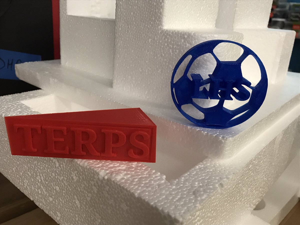 CWFDMedia_smcps's tweet photo. A few treasures I made during the #3DforED workshop! A doorstop and a soccer ball. A great workshop @DHFBaltimore! https://t.co/R6Vl1Ayvkp