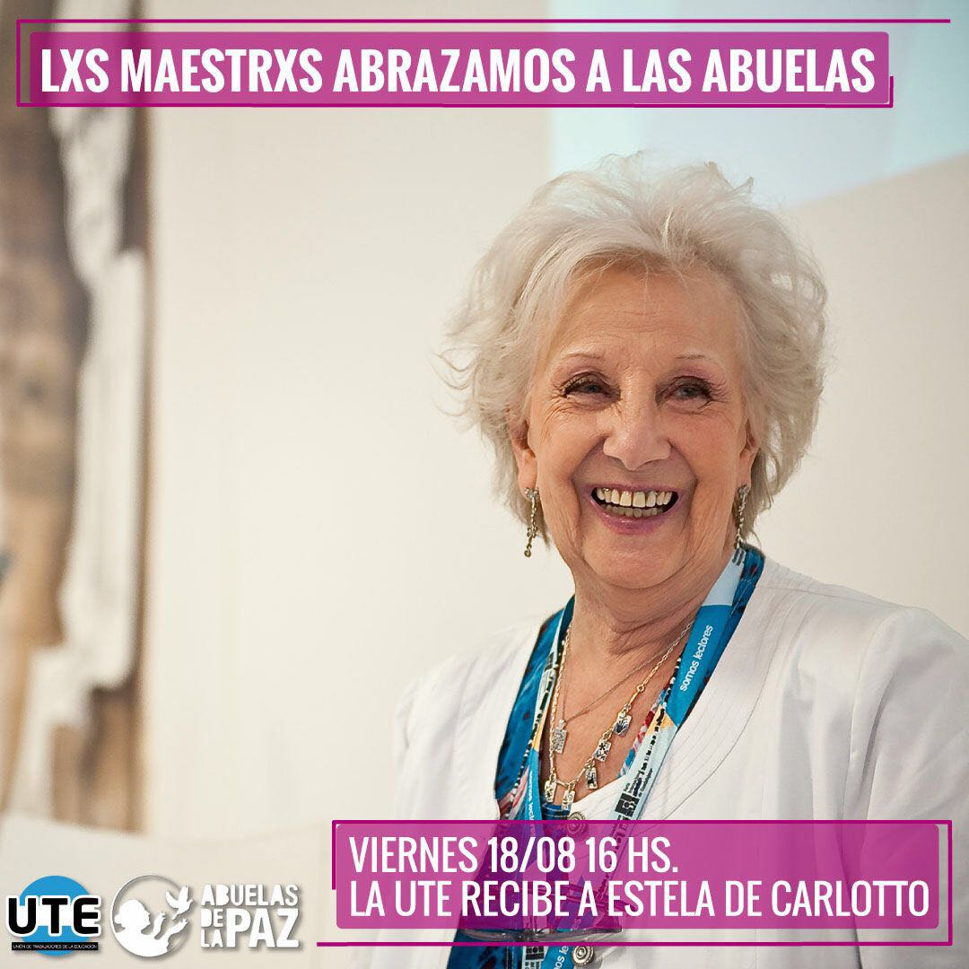 El viernes a las 16 recibimos con orgullo a Estela en la casa de lxs docentes.