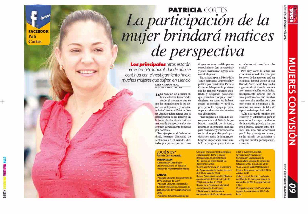 jorgedelacruz99's tweet photo. El especial de hoy de @Diariodelatarde #MujeresConVision con @PATI_CORTES https://t.co/Wd2kCYjZ2H