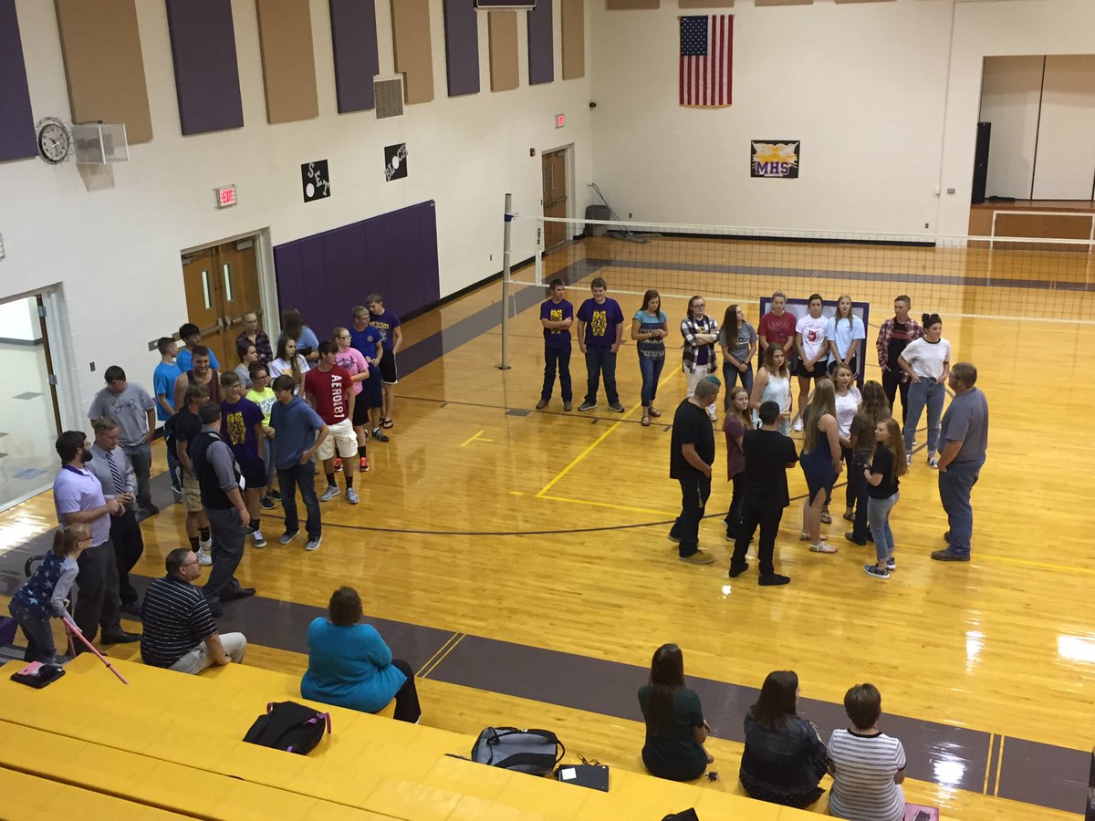 MinnHScats's tweet photo. MHS students engaging in an activity put together by the student leadership team! Going to be a great year!! https://t.co/qNNVXviH4F