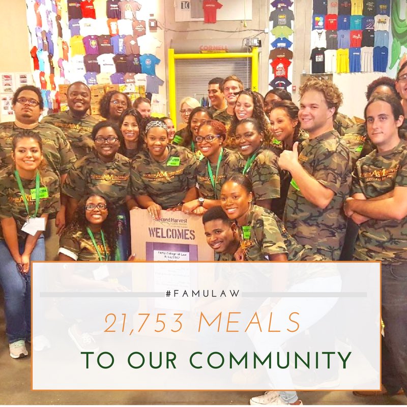 FAMULaw's tweet photo. Did we mention the estimated meals #FAMULaw students provided? [ 21,753 to be exact! ] #SERVICEISOURMISSION #IAmFAMULaw #feedhopenow https://t.co/hzbCGYh4sn