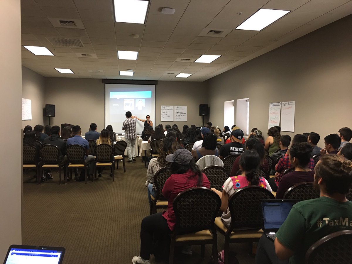 LauraKMM's tweet photo. Loud boos as room full of youth (and 2018 voters) see a picture of Laxalt #deportlaxalt #nvgov #MBT2017 #defendDACA https://t.co/gvETGeGjij