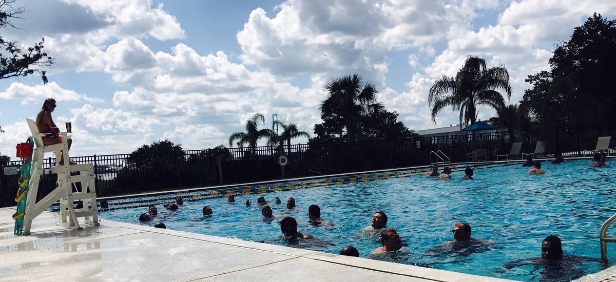 Pool workout today! One of the many luxuries we have on campus at <a href="/JacksonvilleU/">Jacksonville University</a>. #EMAD #WADL