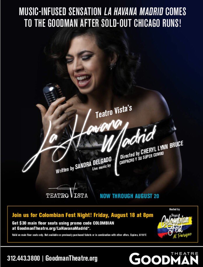 Tomorrow night join us as <a href="/GoodmanTheatre/">Goodman Theatre</a> with <a href="/TeatroVista/">Teatro Vista</a> to witness the sounds and sights of #LaHavanaMadrid !