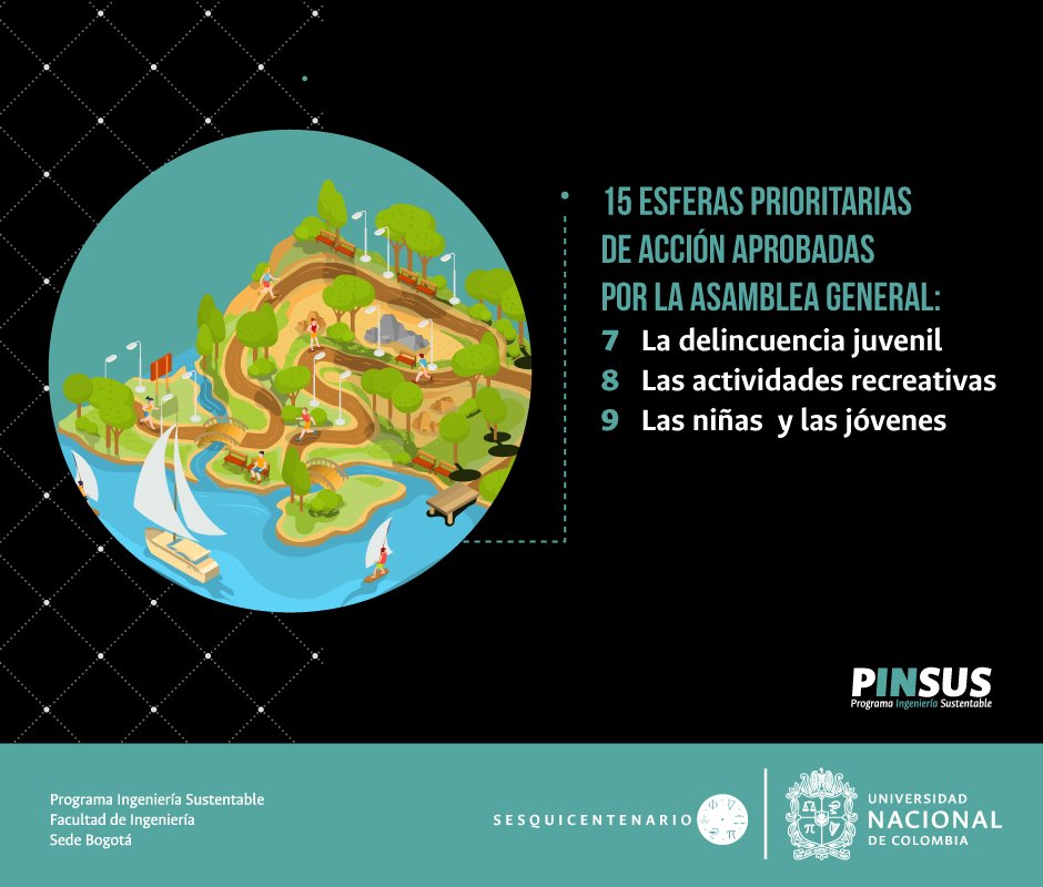 PinsusFIUN's tweet photo. El pasado 12 de Agosto fue el #DíaInternacionalDeLaJuventud, mira las esferas en las que puedes contribuir junto a #PINSUS en la @UNColombia https://t.co/snlqWpLybe
