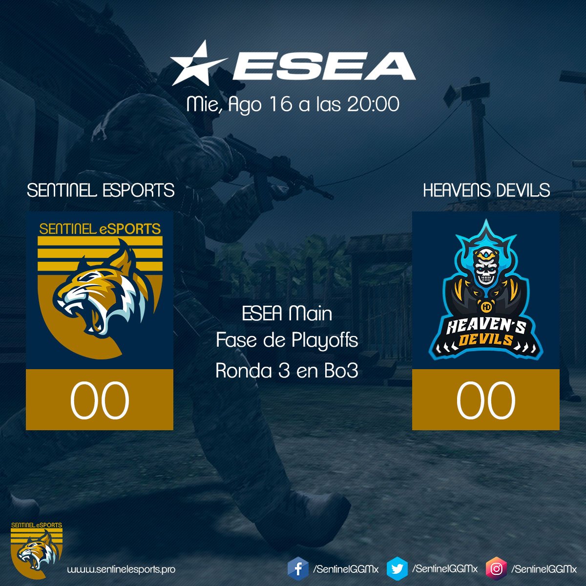 STLSportsCD's tweet photo. ⏰ Hoy a las 20:00h

📢 #SentinelCS 🆚 @HeavensDevils_

🏆 @ESEA #MainS25 Playoffs

Vamos por la #MDLeague

Partido: https://t.co/VdHyym6FJl https://t.co/b0HADxMKOZ