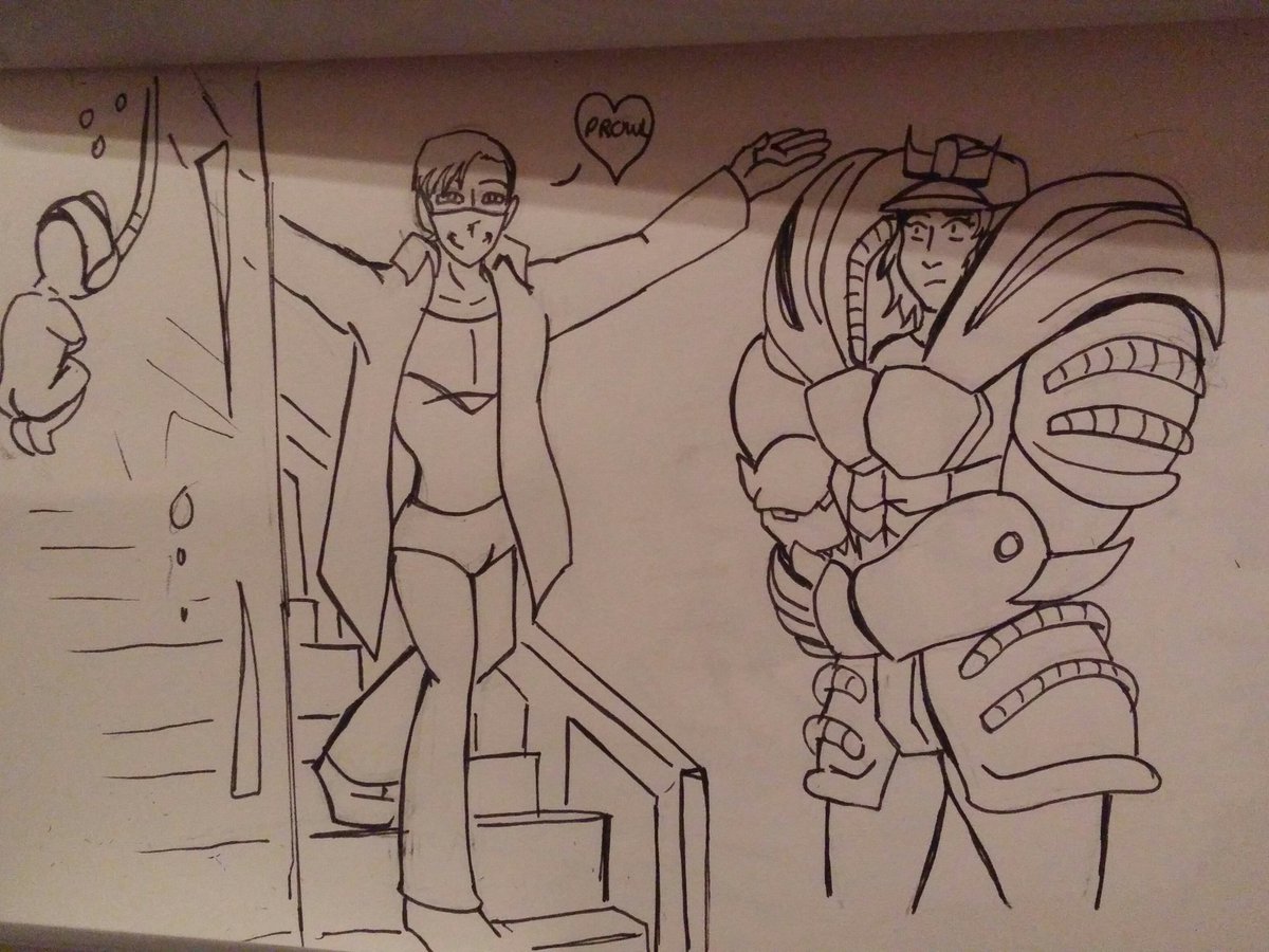 Cyber54prime's tweet photo. Human #mesothulas / #tarantulas and #prowl + ostaros 
Redraw of a scene of #transformers #sotw https://t.co/gvrWNiXMSC
