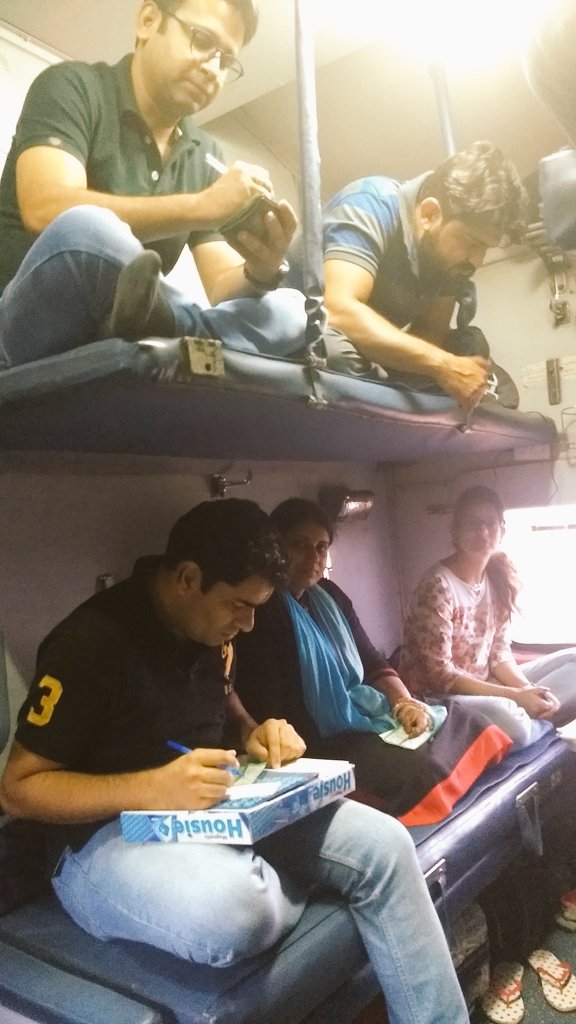 nitin22dec's tweet photo. Full masti in train.. playing housie game. Won Rs. 200/- #JaiMataDi #StarTechnologies #SelectedTeam https://t.co/6rv8q18szS