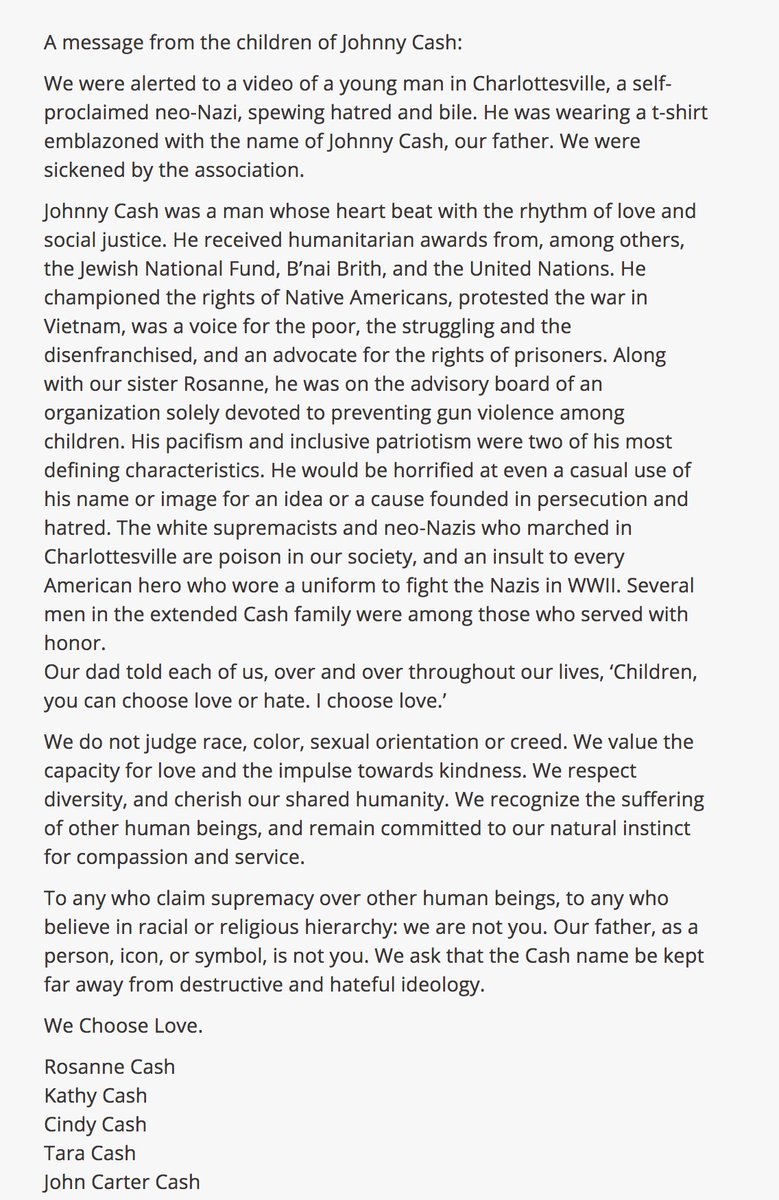 RayRedacted's tweet photo. Johnny Cash stood for a lot of things, but intolerance wasn't one of them.  His family wants you to know that. https://t.co/saZqXmXle6