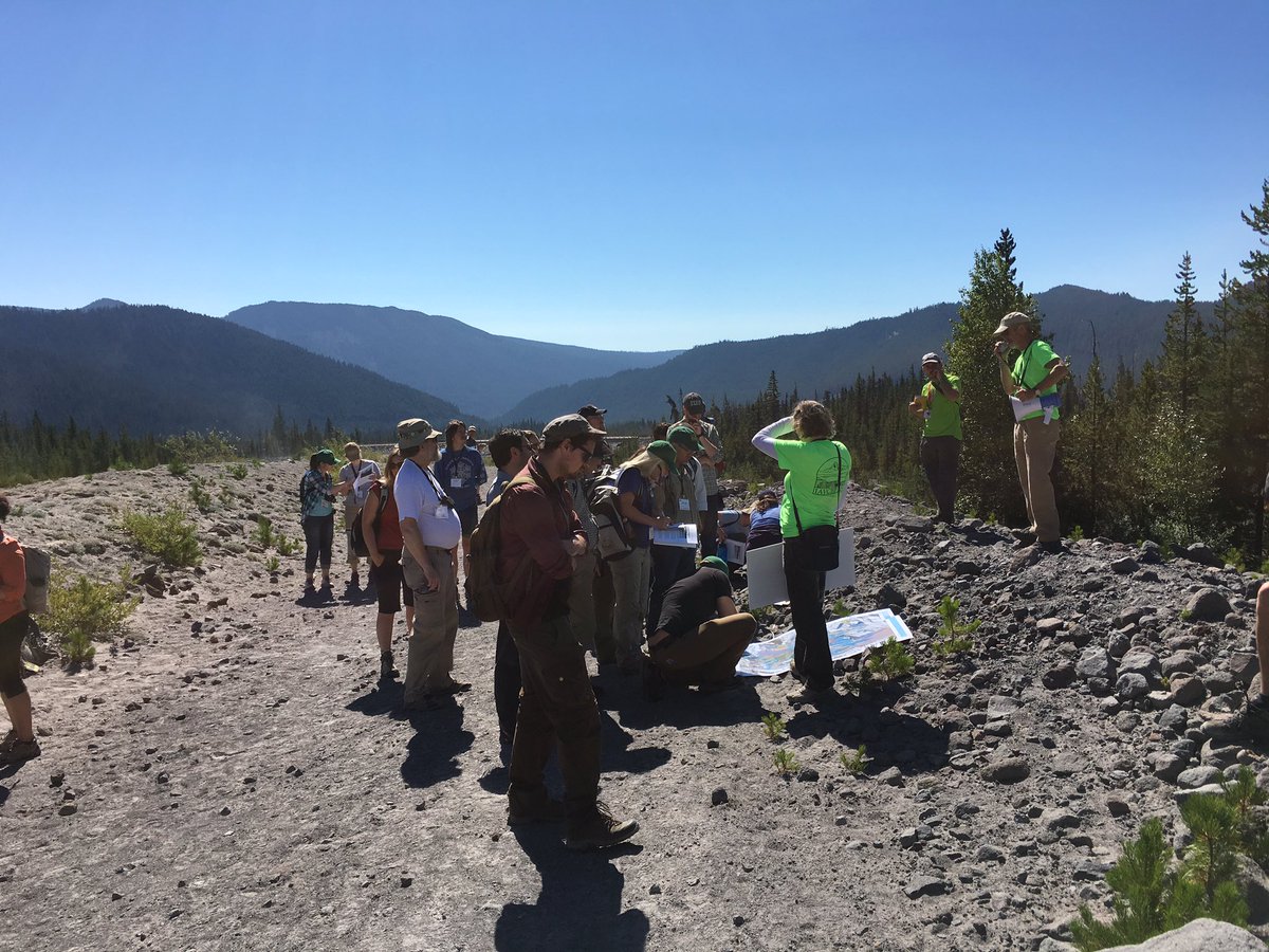 MAGEvolcano's tweet photo. Mt Hood. Thanks #IAVCE2017 and #USGS geologists to show us around this interesting volcano https://t.co/E8jPr4MgUl