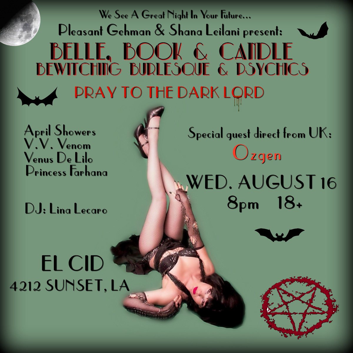 TarotAlimah's tweet photo. Hope to see u tonite at El Cid for #bellebookandcandle ... you're gonna be seeing A LOT of me! #witcy #burlesque El Cid 4212 Sunset #la 8pm https://t.co/qchprmjqJN