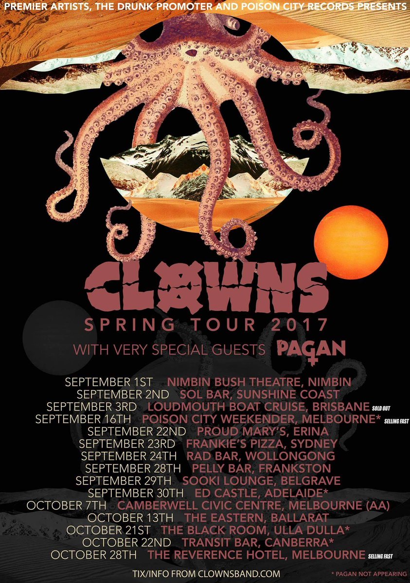 Scope out our latest GIG GUIDE, with new shows from <a href="/Clownsband/">Clowns</a>, Pagan, Pure Moods &amp; Maureen! #Ballarat #livemusic mailchi.mp/b23addfee437/g…