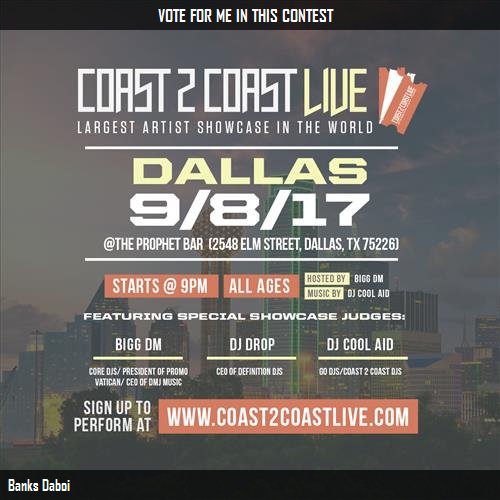 buspeech's tweet image. Just voted for @saucedupdaboi to perform at #Dallas All Ages Edition 9/8/17! c2c.fm/Gn67Fz #Coast2Coast