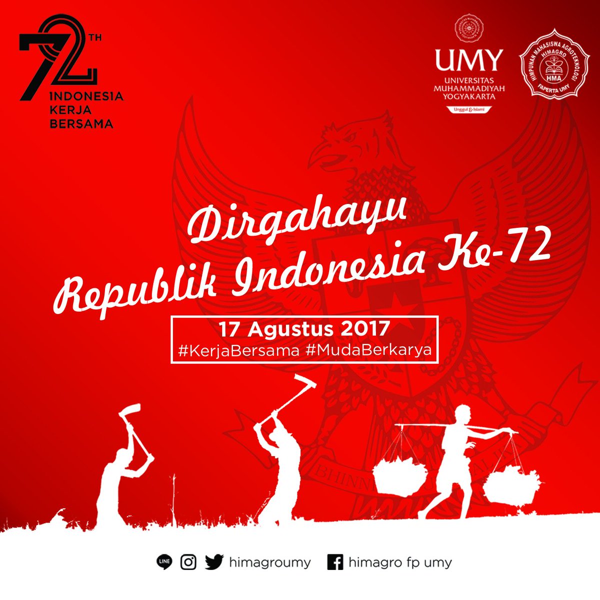 DIRGAHAYU REPUBLIK INDONESIA KE-72 

"Merdeka semua! Tuhan bersama kita dan kemerdekaan ini akan kita jaga sampai akhir hayat"
Ir. Soekarno