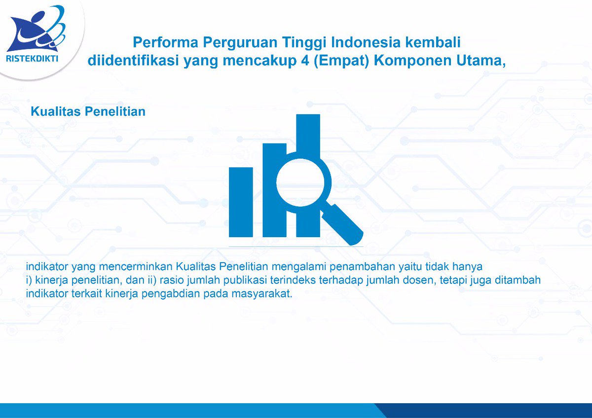 Dalam Klasifikasi Perguruan Tinggi Indonesia ini, terdapat 4 komponen utama. Simak infografis berikut:
#KerjaBersama