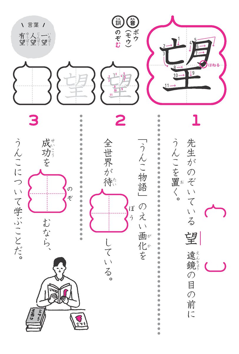 うんこ先生 公式 No Twitter 望 小学4年生 1 先生がのぞいている望遠鏡の前にうんこを置く 2 うんこ物語 のえい画化を全世界が待望している 3 成功を望むなら うんこについて学ぶことだ うんこ漢字 うんこ漢字ドリル