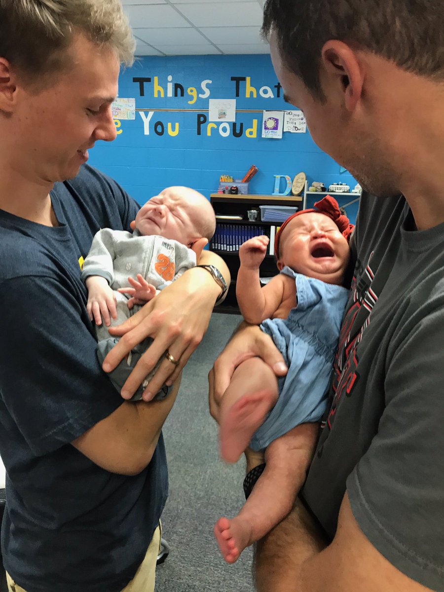 DunawayMath's tweet photo. Future #eastbroncos spending some time with their dads today. Look at how excited they are. 🤣 https://t.co/SojWo6FHvs