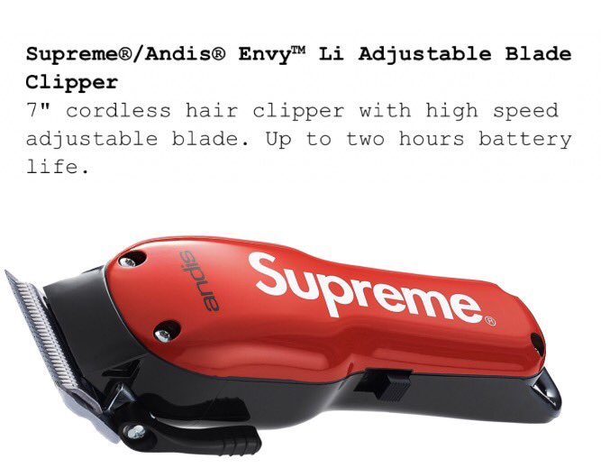 supreme andis envy li adjustable blade clipper red
