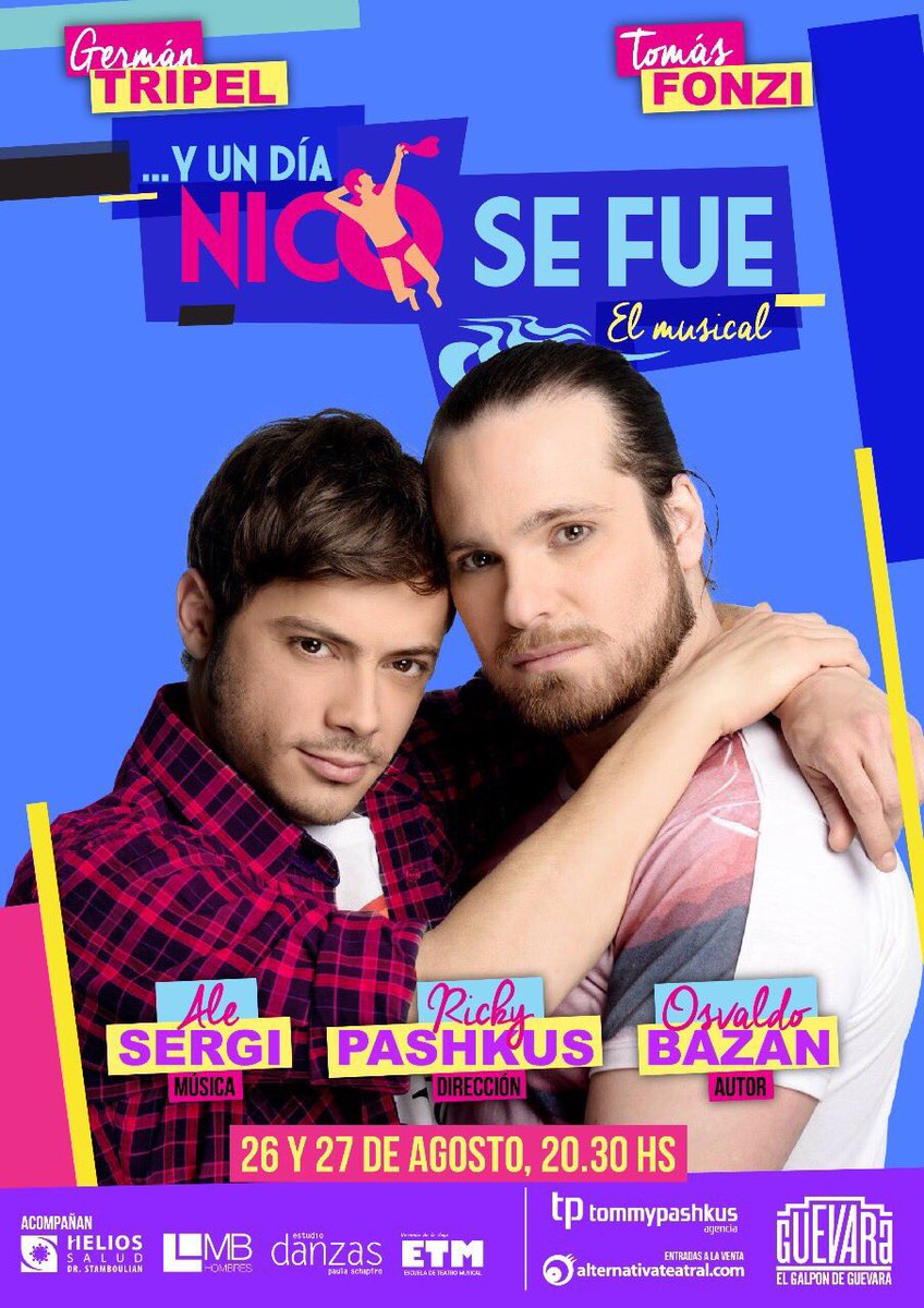 YUDNSF's tweet photo. ¡Este finde! Por 2 funciones (26 y 27 de agosto), @Fonzista volverá a ser Nico en #YUDNSF. Comprá las entradas en https://t.co/KD2aOs7GPO https://t.co/U6ayRYysF1