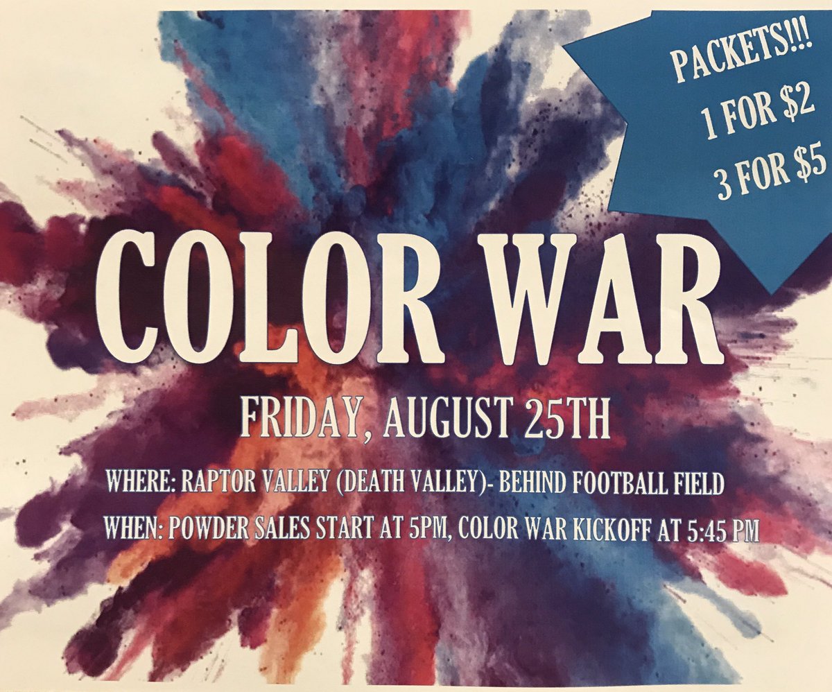 RHSevents's tweet photo. Dash to the Bash COLOR WAR is where last week's tailgate was! TOMORROW at 5:45- WEAR WHITE ⚪️🎉 https://t.co/aDktT6PKSX