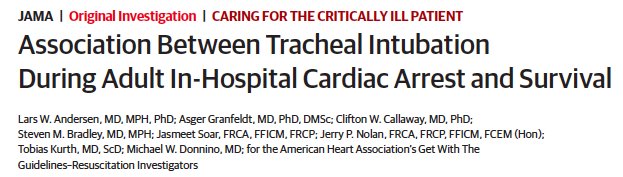 Journal Update ow.ly/3jpL30d1fqy | Early intubation assoc w/ worse outcomes in in-hospital arrest #FOAMed