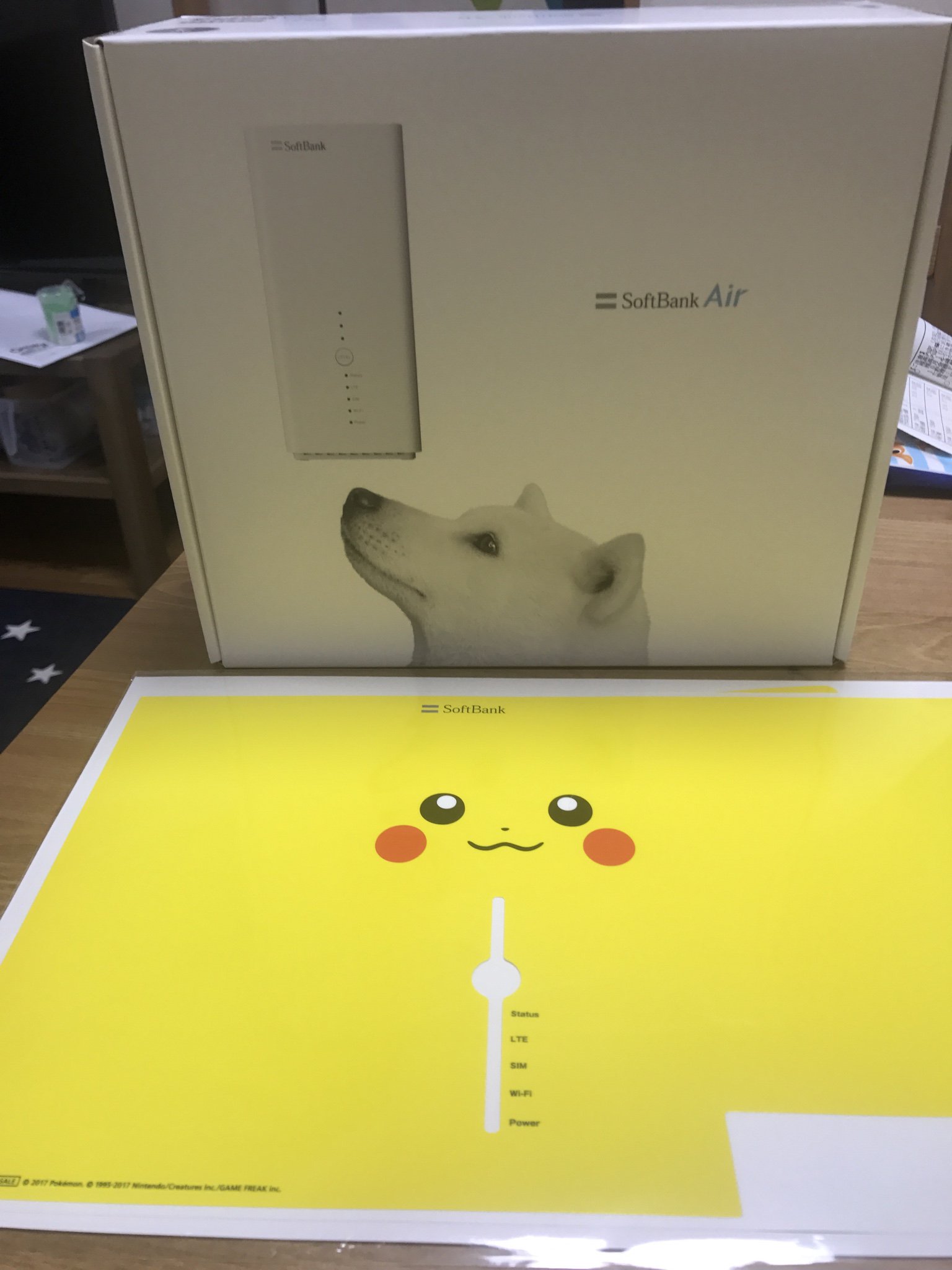 うちゅ على تويتر ソフトバンクエアー来たと思ったらピカチューもｷﾀ ﾟ ﾟ